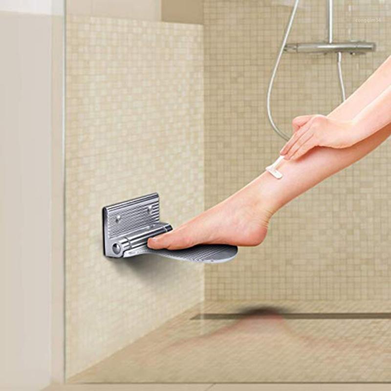 

Foldable Shower Foot Rest for Shaving Legs Bedroom Kids Elders Pregnant Space Aluminum Alloy Nail Wall Foot Rest Step Shower1