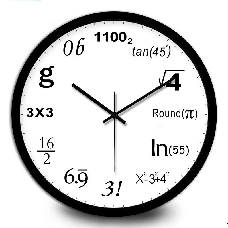 

Math Creative Function Digital Quiet Quartz Clocks Fashion Brief Delicate Wall Clock For Living Room Classroom House Decoration