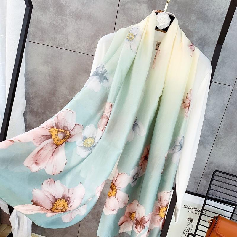 

Silk Scarf New Female Long Summer Bask Beach Towels Shawl Foulard Femme Sjaals Voor Dames Echarpe Femme Shawl Chusta