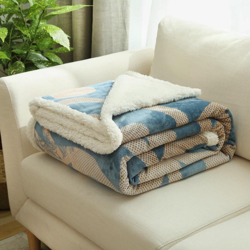 

Winter Home Thickening Warm Blanket American Pastoral Composite Lambskin Casual Blanket /150x200cm Kids Adult