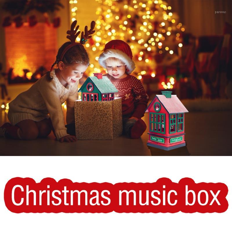 

Christmas Carousel Music Box House Shaped Decorations Crafts Children's Toys Retro Christmas Birthday Gift Home Decorations1