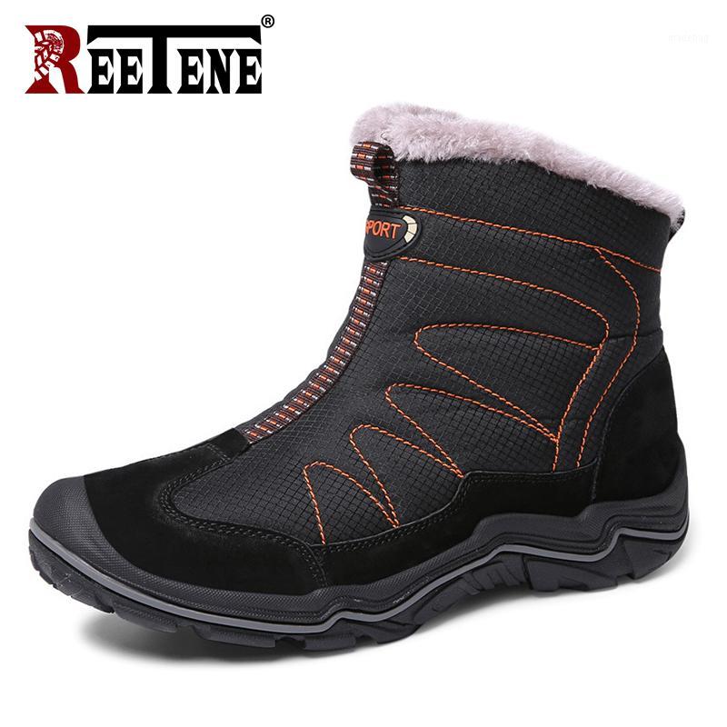 

REETENE Light Boots For Men Waterproof Winter Footwear Men Big Size Ankle Winter Boots Male Non-Slip Comfort Men'S1, Black