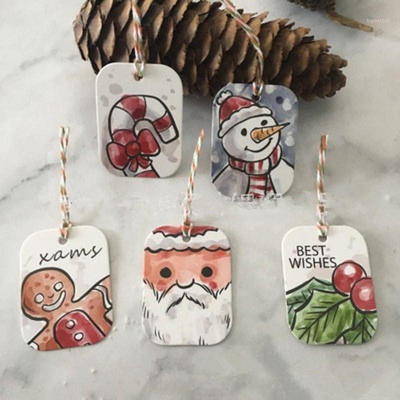 

50pcs Merry Christmas Paper Gift Tag Snowman Deer Santa Claus Paper Label Hang Tags Party DIY Decor Xmas Gift Wrapping Tags1