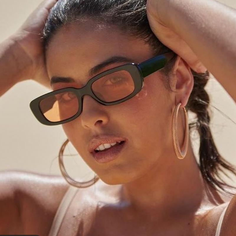

Sunglasses Small Square Candy Color For Women Fashion Vintage Black Brown Gradient Sun Glasses Female Elegant Uv400 Shades, White;black