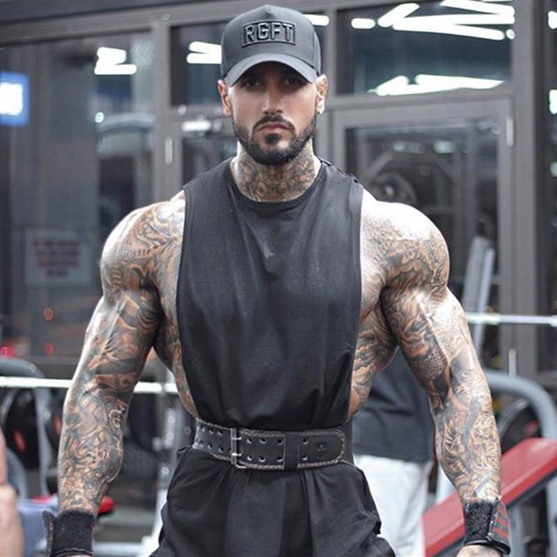 

Men' Tank Tops Gym Clothing Undershirt Vest Fitness Mens Top Cotton Bodybuilding Stringer Tanktop Muscle Singlet Workout Sleeveless Shirt, White;black