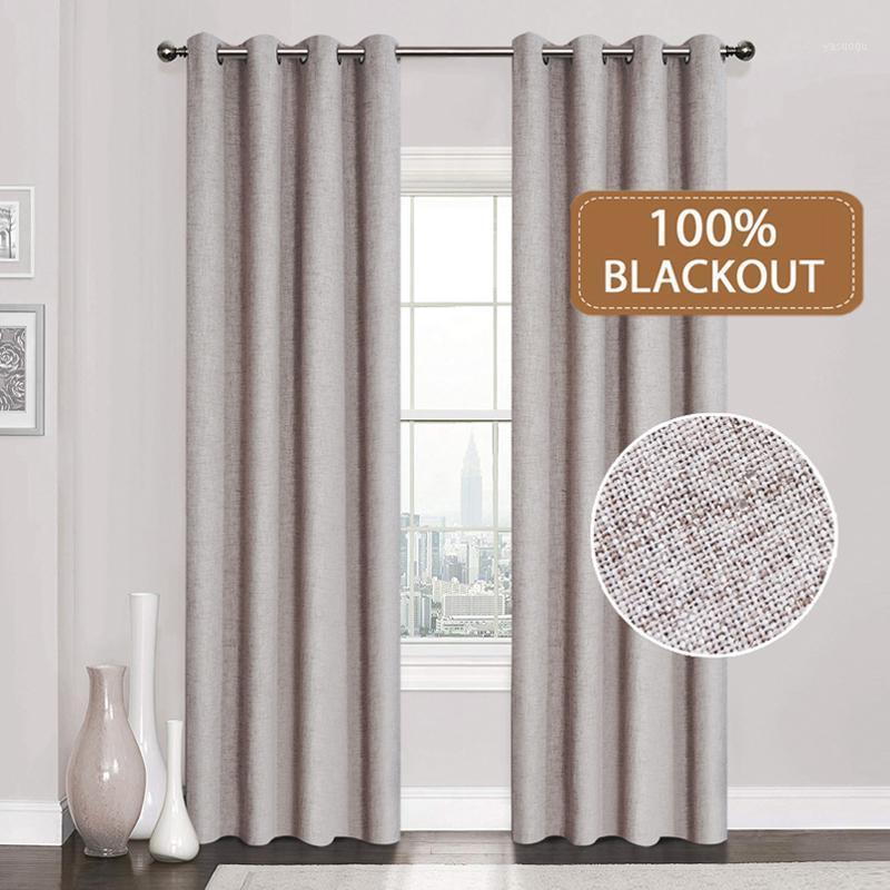 

Linen 100% Blackout Curtains For Kitchen Bedroom Window Treatment Solid Water Proof Curtains for Living Room Custom Made1, Army green