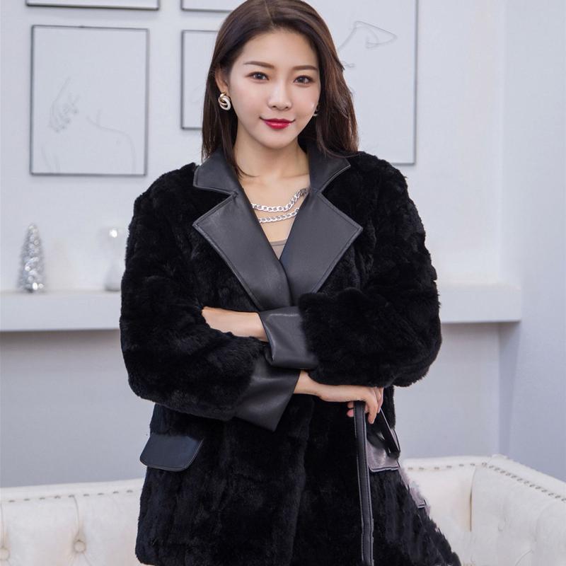 

2020 New Winter Women Coat Slim Luxury Ladies Outerwear Fake Fur Leisure Female Faux Fur Thick Warm High Quatily Fashion, Black