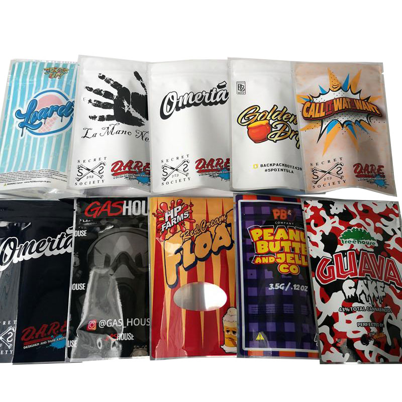 

Gas house 3.5g Bag Omeita Mylar Bags Golden drip Float Leardz JOKE'S UP Guava Cake Package Packaging BackpackBoyz DHL Free