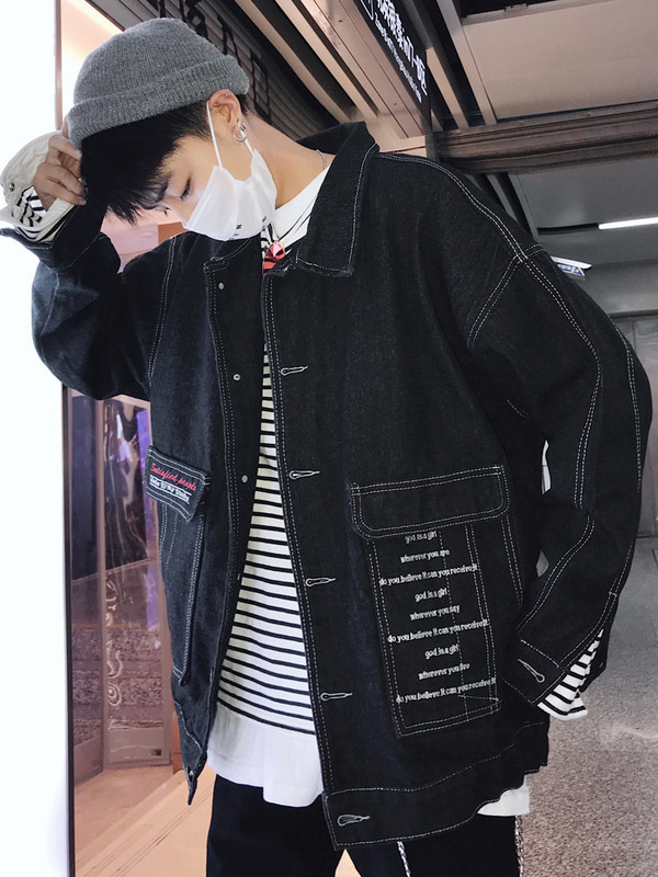 

2021 The New Skinny Cowboy Beautiful Clothes Comfortable Men Jean Cotton Coat Stretch Denim Jacket Iij6, Black 6607