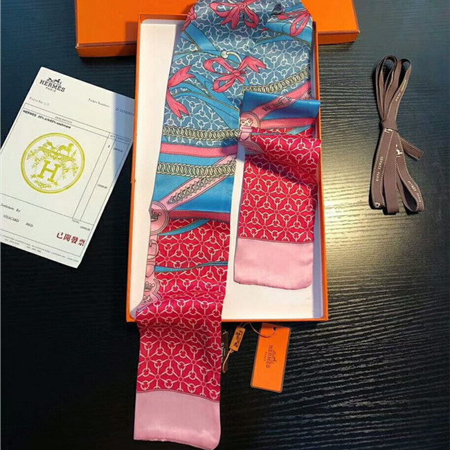 

gvkdcy new double-layer main silk ribbon design printed women's silk scarves fashion headscarf brand handbag ribbon small long scarf 7*100cm