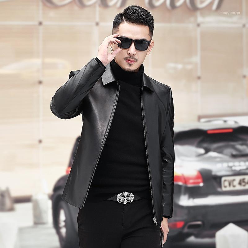 

A undertakes leather men's leather jacket lapels head layer thin sheep skin middle-aged business men's fashion wholesale1, See chart