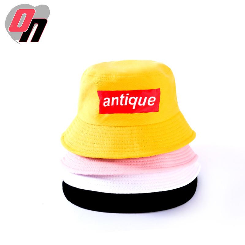 

New Korean version of embroidered letter basin hat casual versatile sunshade fisherman hat, Basin cap white