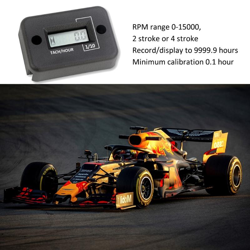 

New Tach Vibration Hour Meter Hour Counter RPM Counter Waterproof, LCD Screen Operating Meter with Wireless