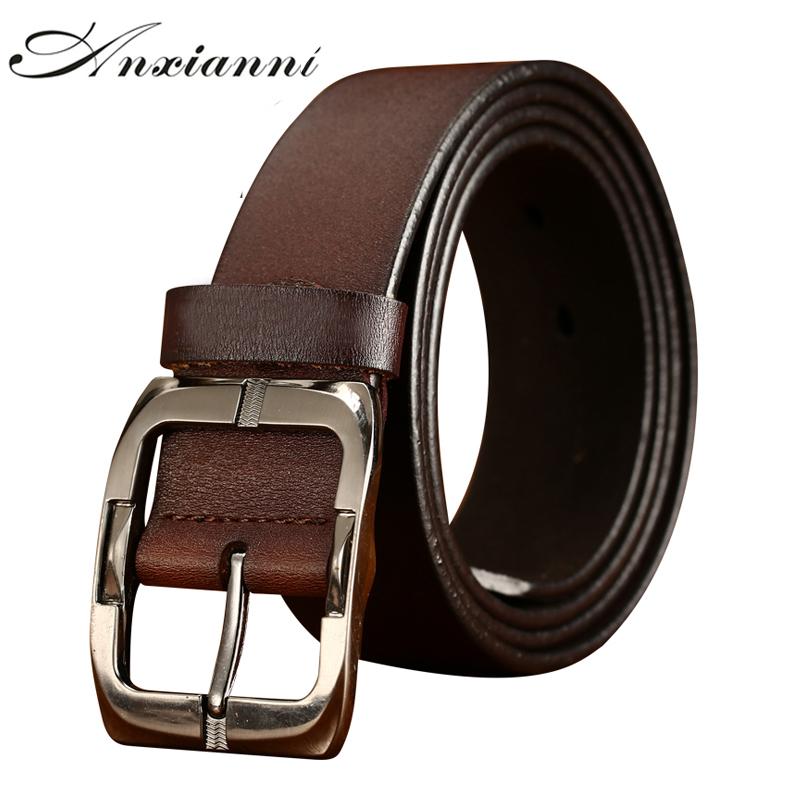 

Belts Men's Cow Genuine Leather Luxury Strap Male Top Belt Fashion Classic Retro Pin Buckle Jeans, Black