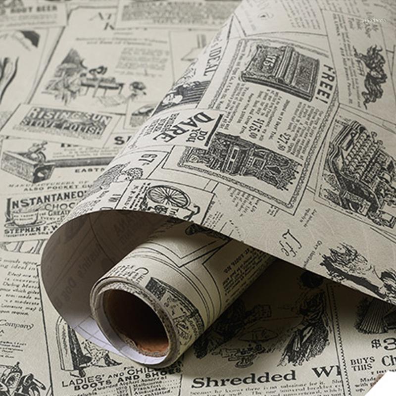 

Newspaper Pattern PVC Self Adhesive WallPaper Home Renovation Wall Sticker Cabinet Table1, White