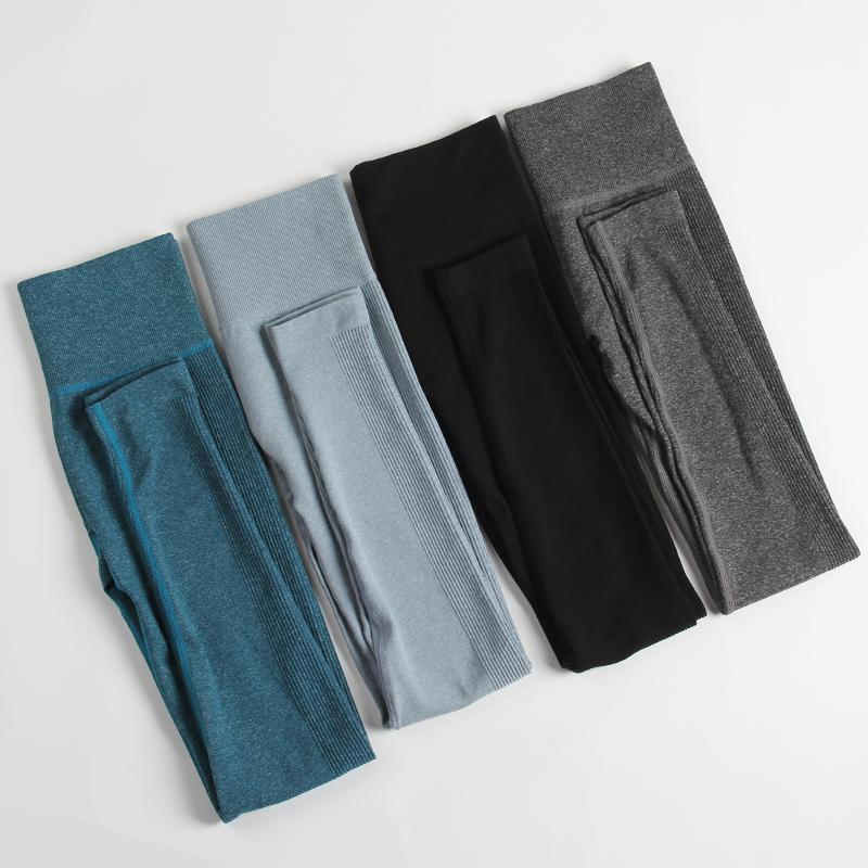 

Seamless Women Yoga Pants High Waist Leggings Hips up Sports Pants Running Training Trousers Tights Gym Fitness Wear1, Grey