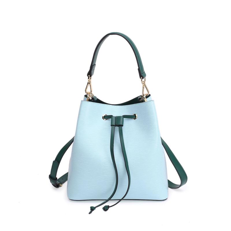 

Bucket bag women 2021 new fashion leather messenger bag large capacity women's water ripple Fashion basket, Blue trumpet