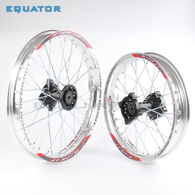

Silver 12mm 15mm Front 1.40x14" inch Rear 1.85x12" inch aluminium Alloy Wheel Rim For 160cc 150CC Dirt Pit bike 12 14 wheel