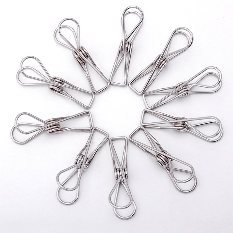 

Stainless Steel Clothes Clips Socks Photos Hang Rack Parts Portable Clothing Clips Stainless Steel Pegs Free Shipping
