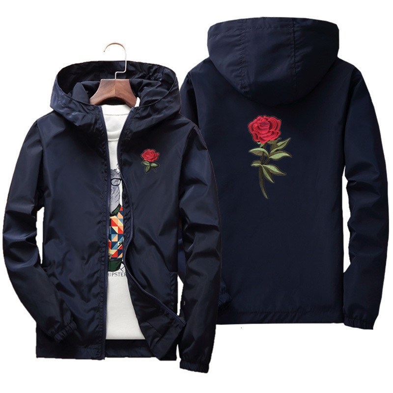 

2021 New Spring Autumn Female Jacket in the Open Air Large Size 7xl Embroidered with Hood Zipper Outwear K262 V32F, Black