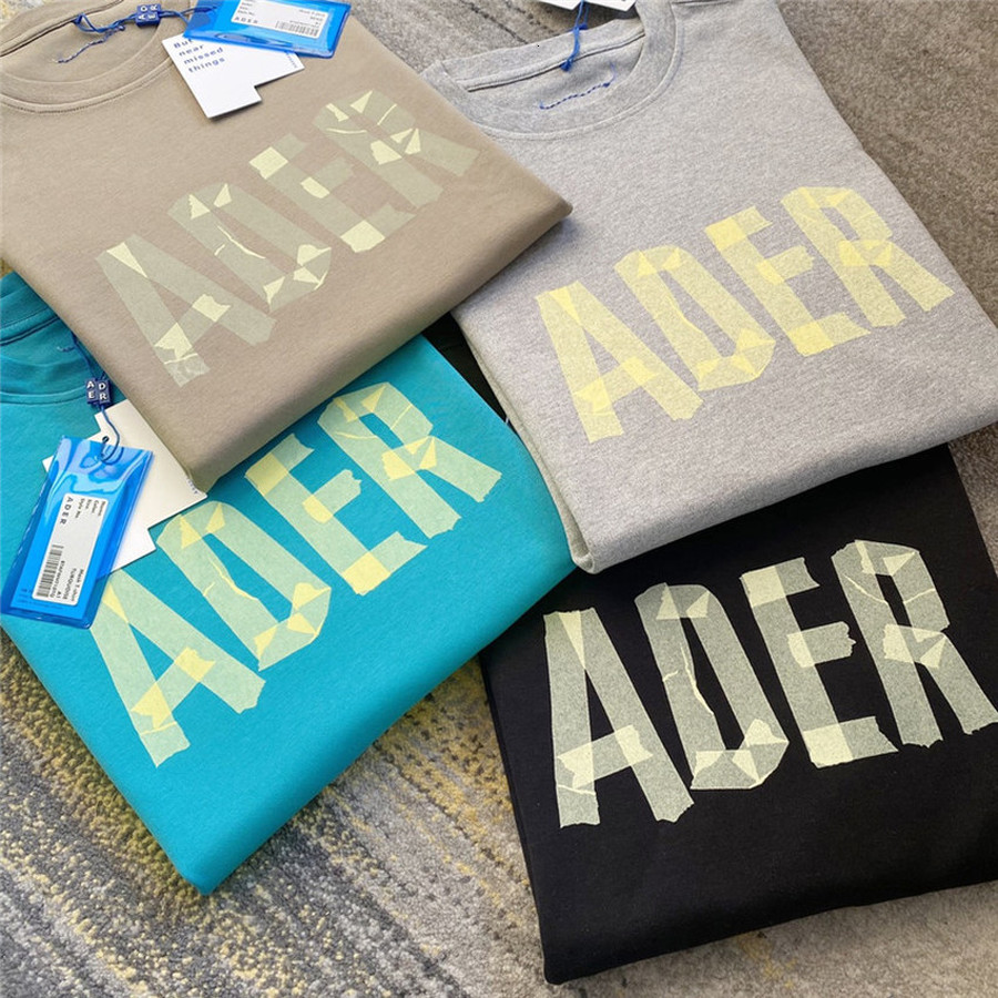 

2021 New Adhesive Paper Style Ader Error t Shirt Men Women 1:1 Best Quality Adererror T-shirts Blue Purple Tee Clothing W536