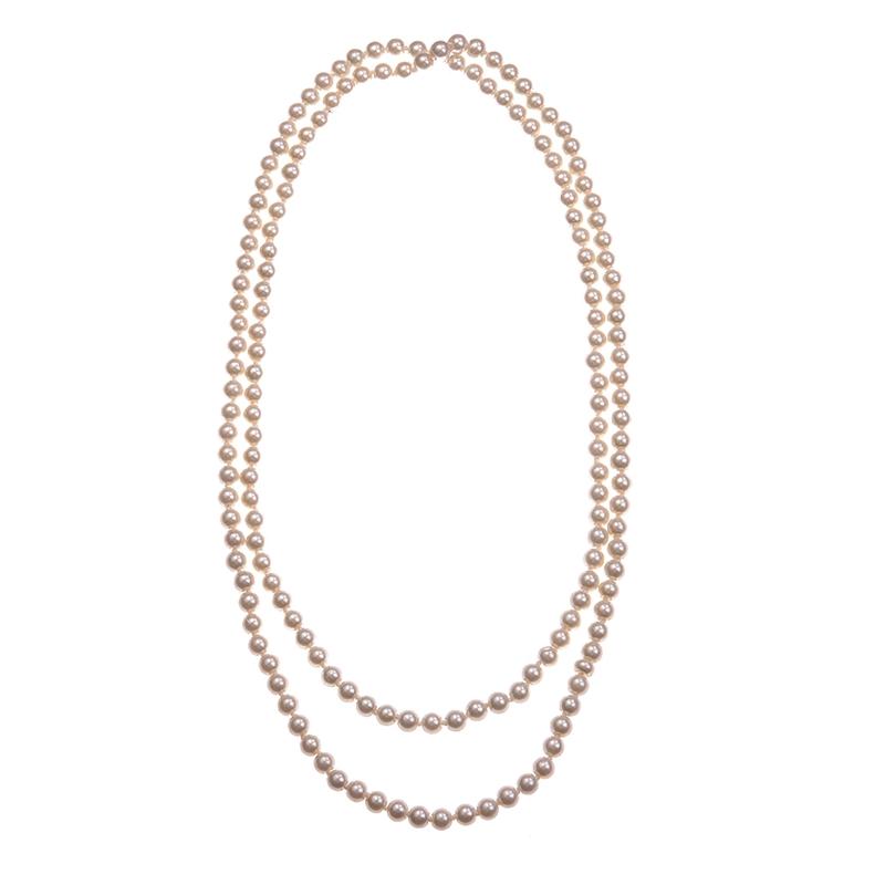 

New 150cm Long Tie Pearl Multi-layer Necklace White Pearl Necklace Wholesale Lady