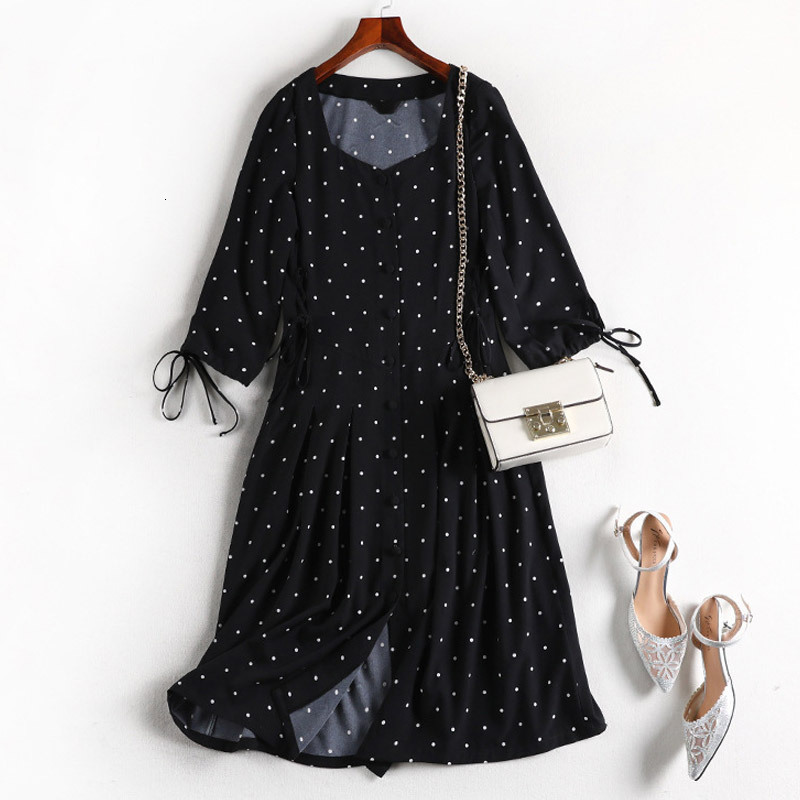 

Xl-5xl Plus Size New Cape Wave Point Show Fine 10133 Clothes Dressed for the Women 2021 76qz, Black