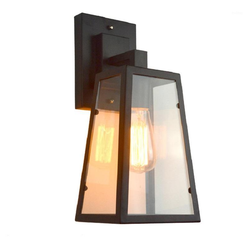 

Wrought Iron Retro Wall Lamp E27 90-260V Industrial Wind Glass Wall Light Loft for Living Room Bedroom Balcony Bathroom Lighting1