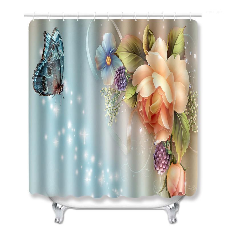 

Modern Simlple Home Decor Shower curtains With Hooks Bath Curtain Waterproof Scenery Shower Curtain Floral Bathroom1