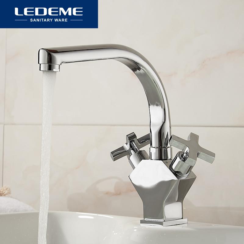 

LEDEME Best Quality Brass Kitchen Faucet Pull Out Spray Deck Mounted Sink Mixer Taps Single Handle Faucet Sink Mixer Tap L5884-2