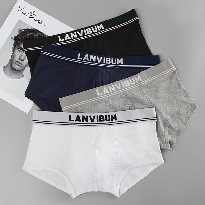 

Boutique Boxer Mens Underwear Men Cotton Underpants Male Pure Men Panties Shorts Underwear Boxer Shorts Cotton Solid Cuecas, Gray