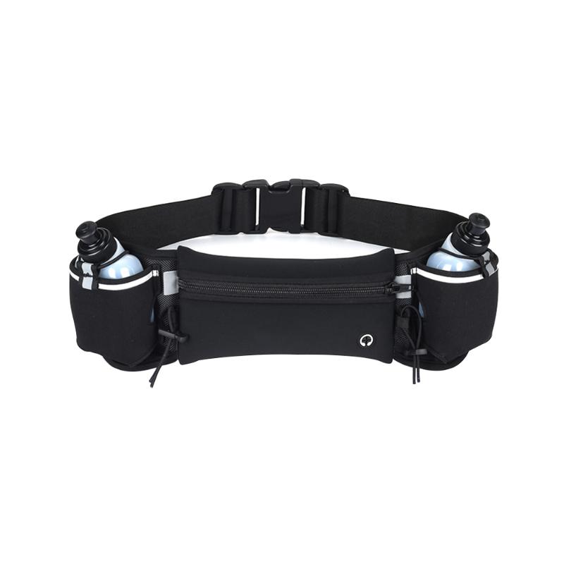 

Marathon Running Bag Jogging Waist Bag Men Women Outdoor Riding Fitness Waterproof Phone Keys Pouch Fitness Pack Water Bottle, With 2 water bottles