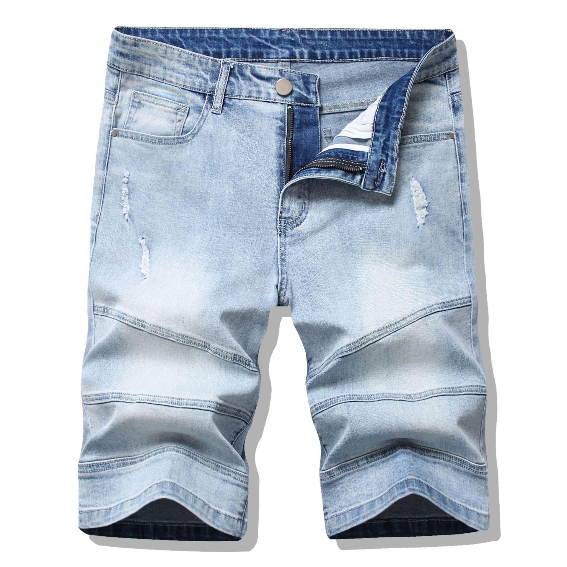 

Men's Denim Shorts Good Quality Short Jeans Men Cotton Solid Straight Short Jeans Male Blue Casual Short Jeans