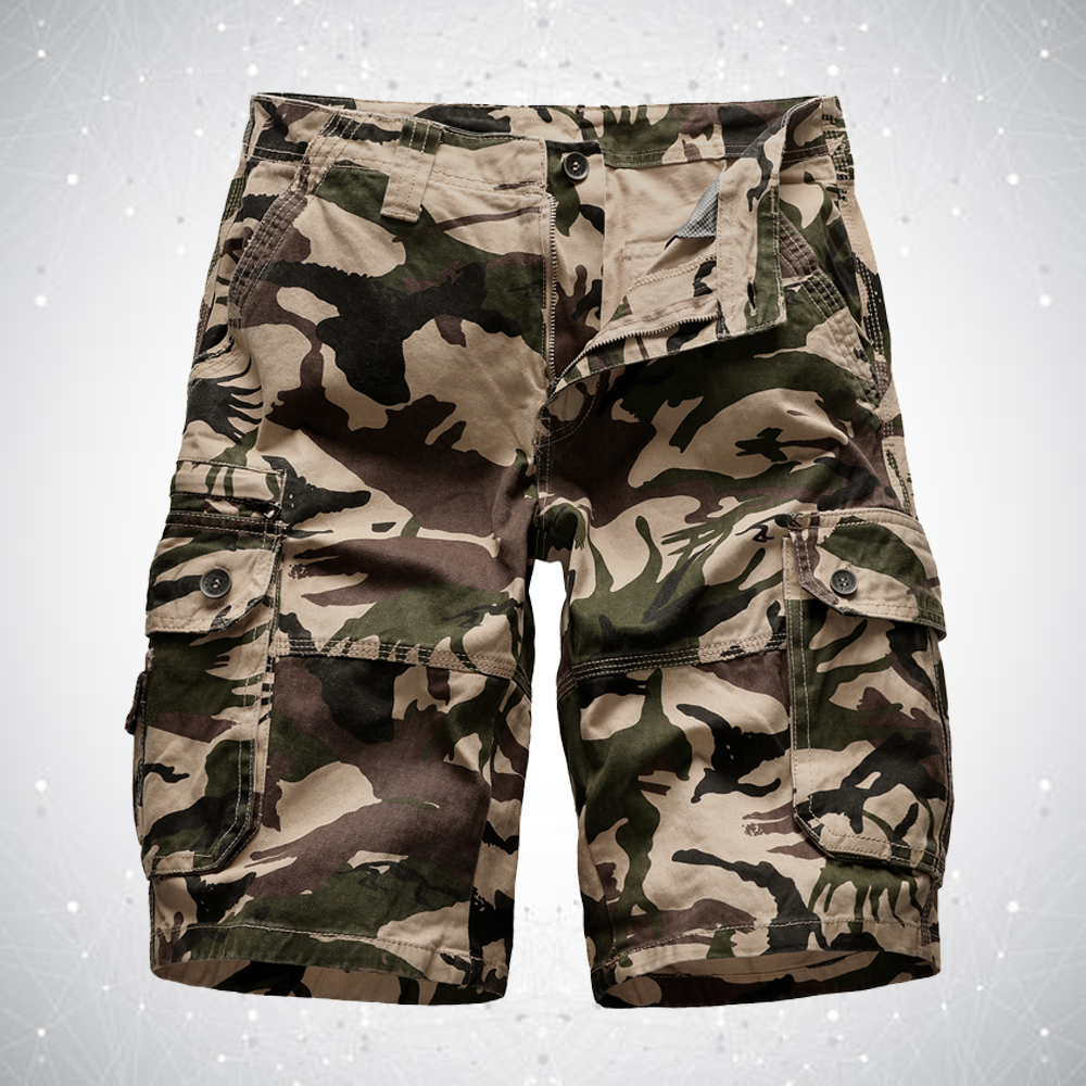 

2021 New Cotton Outdoor Camo Printed Pattern Shorts for Men Summer Bermudas Male 0GH9, Lightgrey