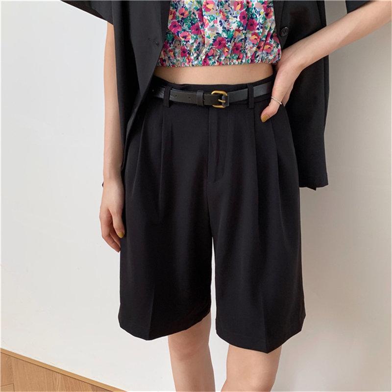

HziriP 2020 New Leisure All Match Women' Large Size Solid Casual Shorts Hot Sale High Waist Thin Loose Wide Leg Chic Shorts, Green