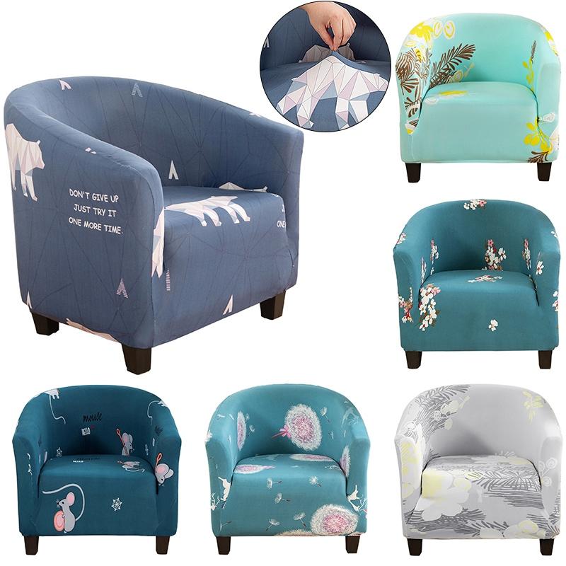 

Stretch Club Chair Covers Floral Single Seat Sofa Covers Tub Chair Slipcovers Cartoon Living Room Slipcovers for Bar Counter