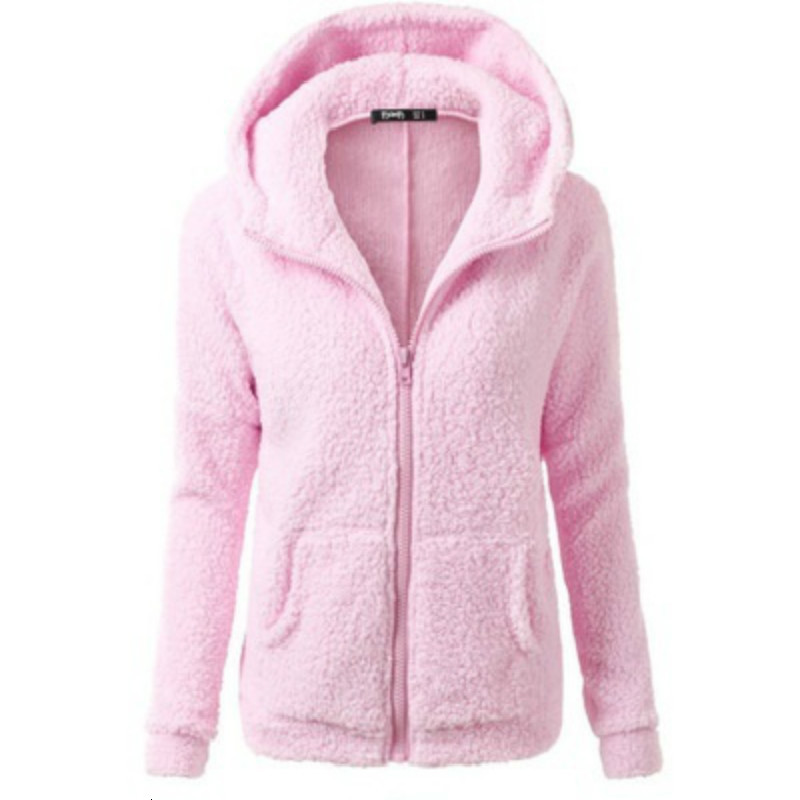 

2021 New Faux Overcoat Women Hooded Winter Casual Autumn Pockets Plus Size Fur Jacket Fleece Coat Outwear Retro Clothes O883, Brown