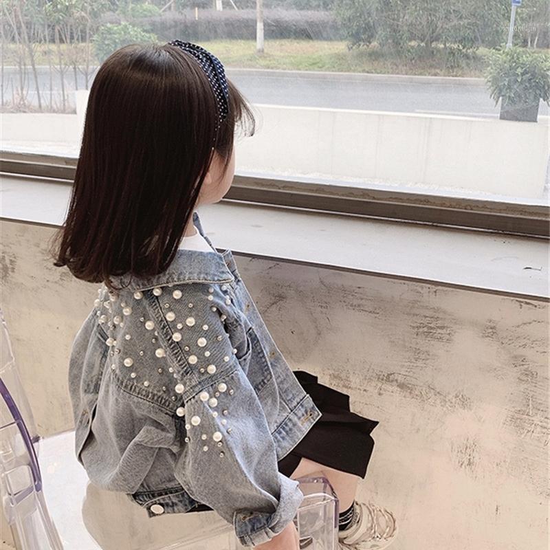 

Spring and Autumn Girls Fashion Long Sleeve Jacket Korean Fashion Trend Denim Jacket Beaded Female Korean Loose Top1, Blue