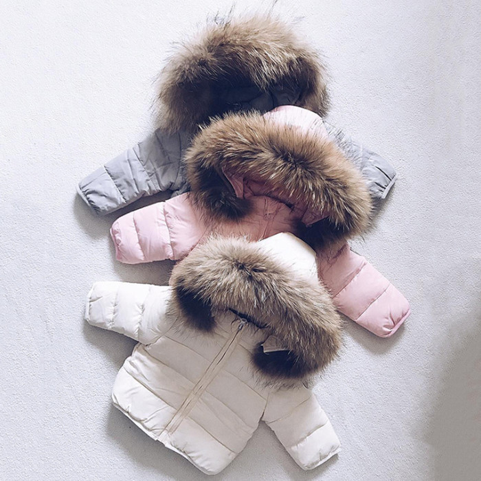 

Baby Winte Down Jacket Thick Cotton Padded Infant Toddler Fur Hooded Coat Solid Snow Suit Zipper Baby Clothes YHM309, Remark your choice