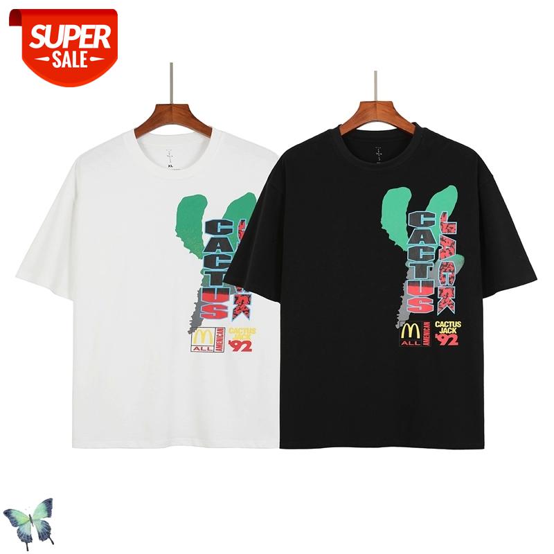 

New Travis Scott Cactus Jack Printing T Shirt Men Women High Quality Simple T-shirts Cactus Jack Top Tees Fast Shipping #XA6w, White;black