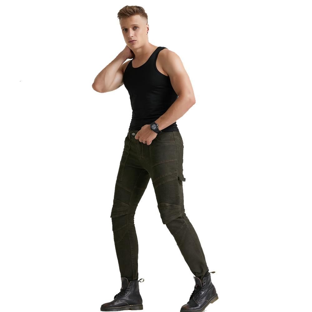 

2021 New Brown Men Women Motorcycle Riding Jeans Protective Motocross Motorbike Cycling Racing Pants with 4 x Knee Hip Pads Ybsl