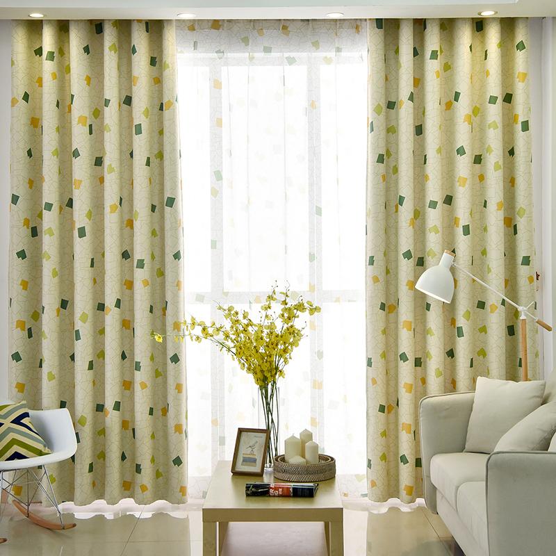 

Top Fashion Pastoral Printed Diamonds Curtains For Children Bedroom Fabric For Living Room Decorative Drapes, Tulle