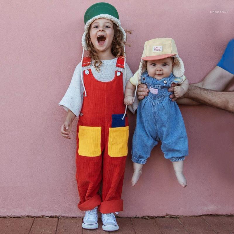 

Fashion Toddler Infant Kids Baby Boys Girls Pocket Overalls Straps Suspender Pants Trousers Corduroy Bib Pocket Trousers#g41, Brown