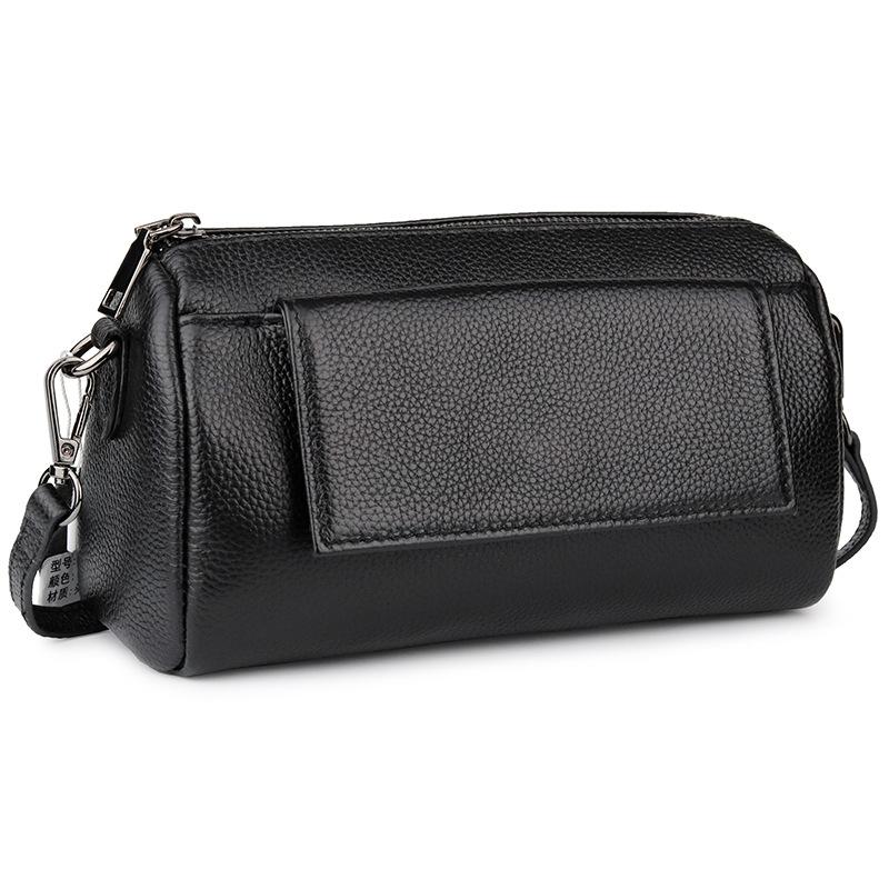 

New women's cattle leather bag leisure multi-function shoulder bag, Black
