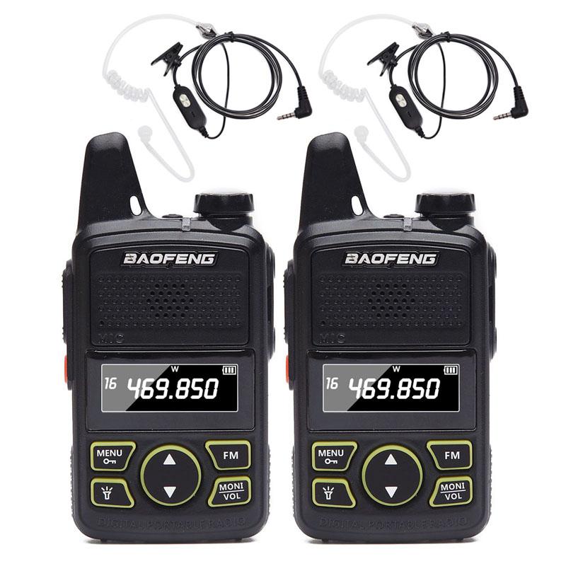 

2Pcs BAOFENG BF-T1 MINI Two Way Radio UHF 400-470mhz 20CH 1 Portable Walkie Talkie BF T1 Ham CB Radio+Acoustic Tube Headset