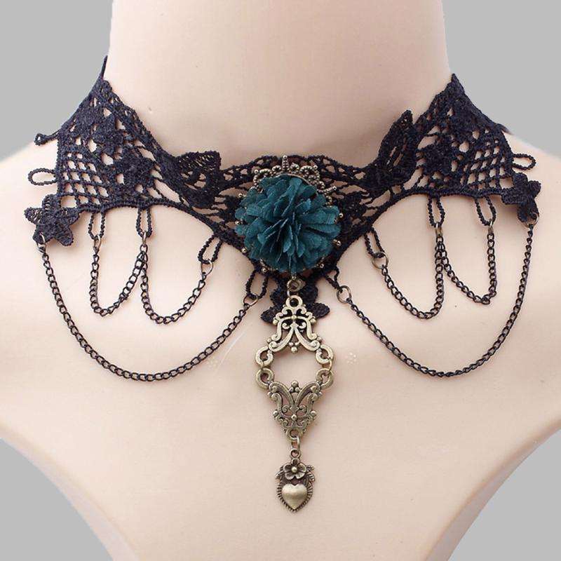 

Gothic Necklaces Europe America Lolita Lace Flowers Rich Temperament Fashion Fake Collar