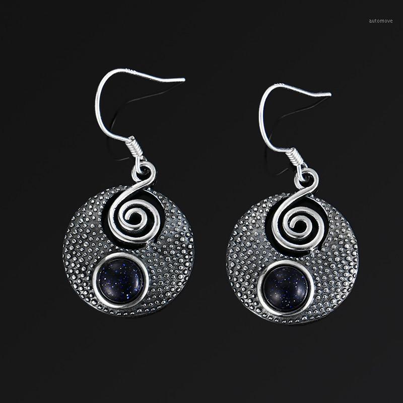 

Vintage 925 Sterling Silver Earrings 6MM Oval Natural Moonsotne Charoite Turquoise Drop Earrings For Women Fashion Jewelry Gifts1