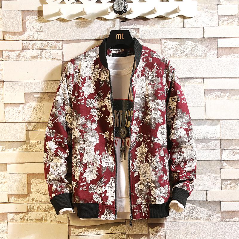 

Floral Spring Jacket Men Streetwear Bomber Jacket Men Coat Windbreaker Clothes Coat XXXL 2020 New Arrivals, Black