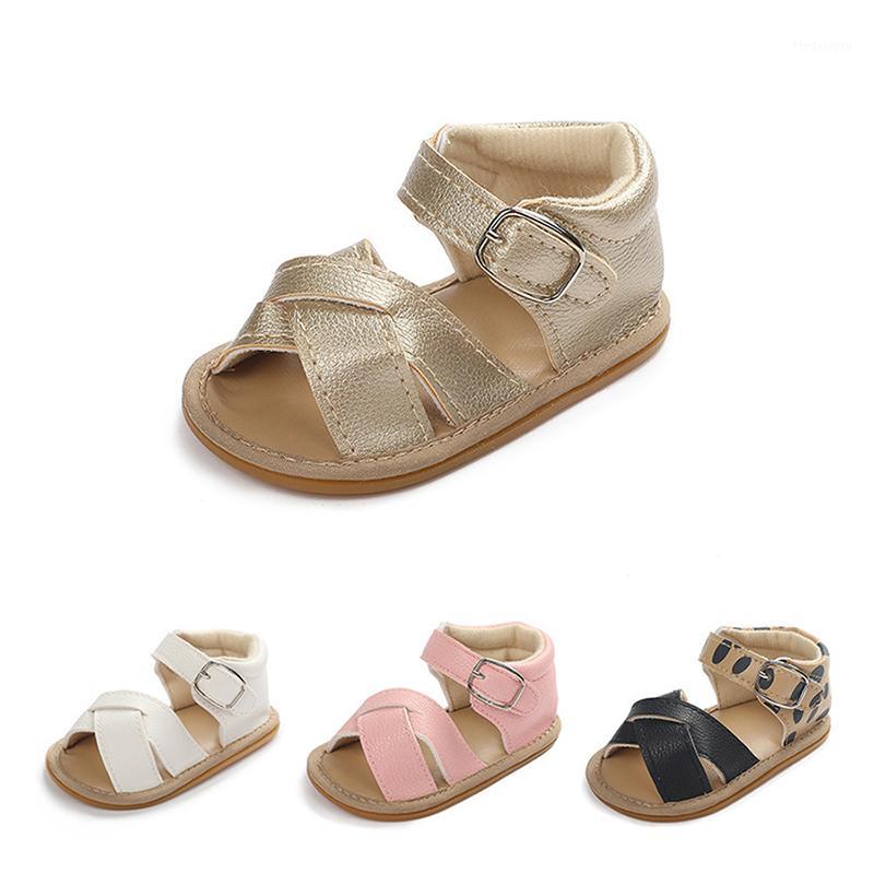 

Summer Baby Girls Sandals Baby Toddler Shoes Rubber Non-slip Sole Solid Color First Walkers1, White