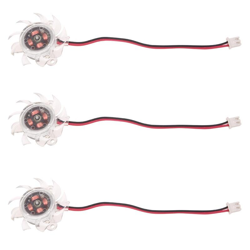 

3 x 35mm 12V Clear Plastic Computer VGA Video Cooler Card Cooling Fan